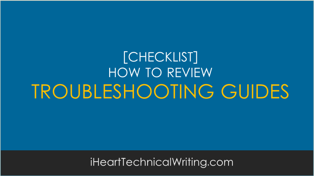 troubleshooting-guide-review-checklist