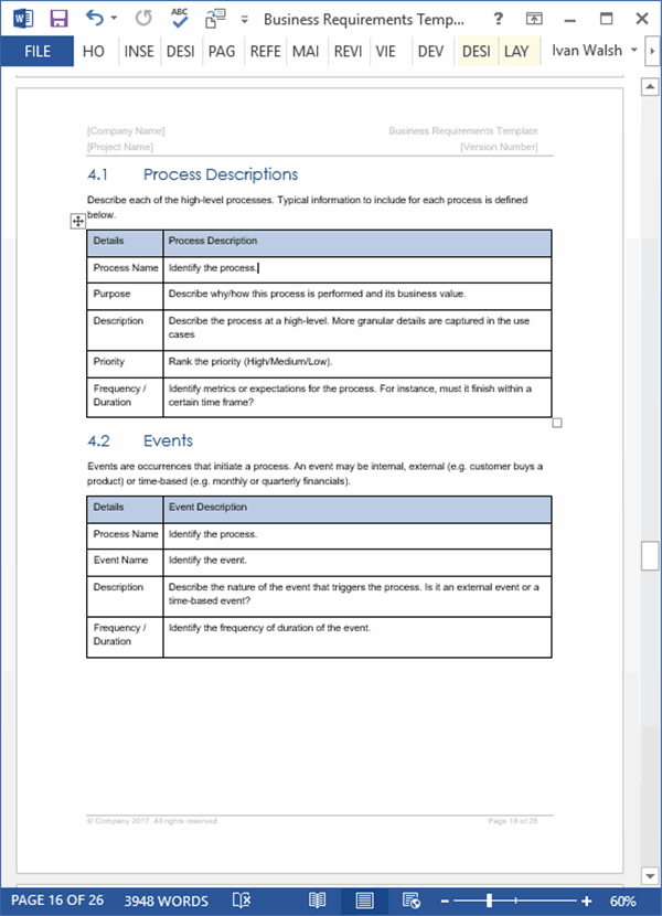 Example Business Requirements Document Template