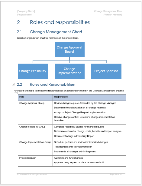 Change Management Organizational Chart