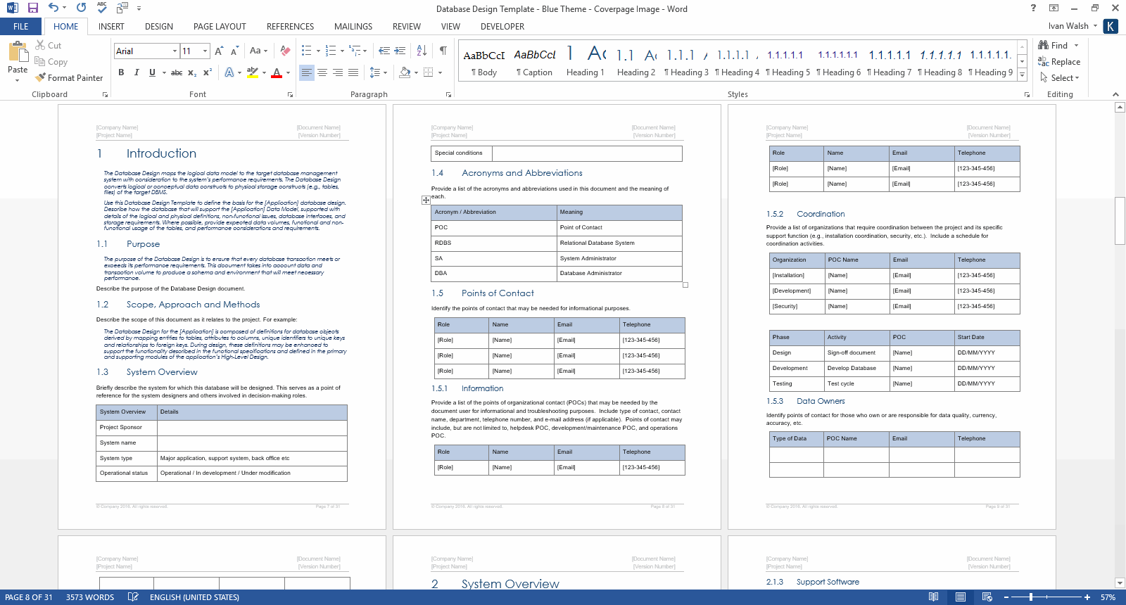 4 Section Word Template from www.ihearttechnicalwriting.com