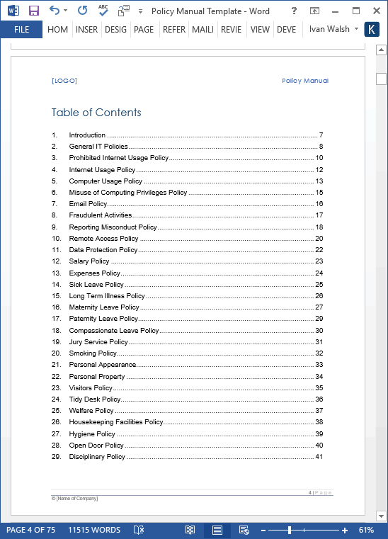 Table Of Contents Template For Word from www.ihearttechnicalwriting.com