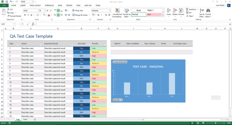 excel test template