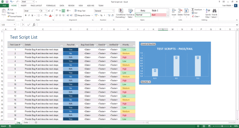 excel test template