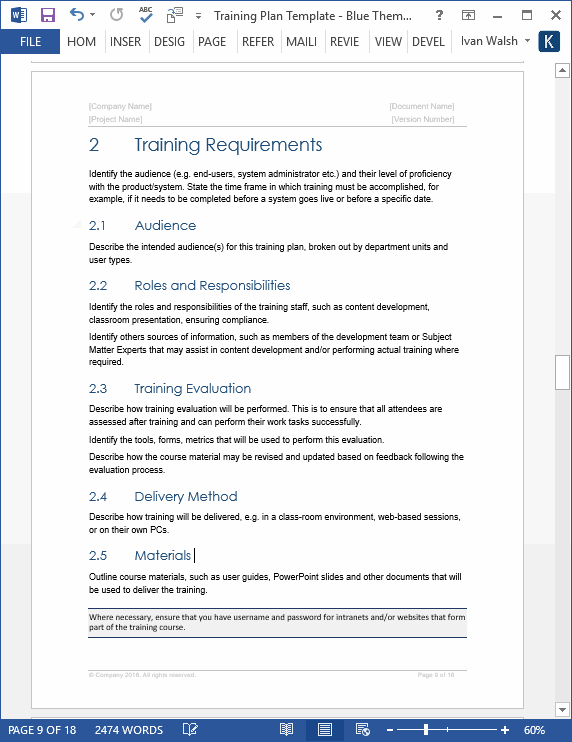 Training Course Outline Template Word from www.ihearttechnicalwriting.com